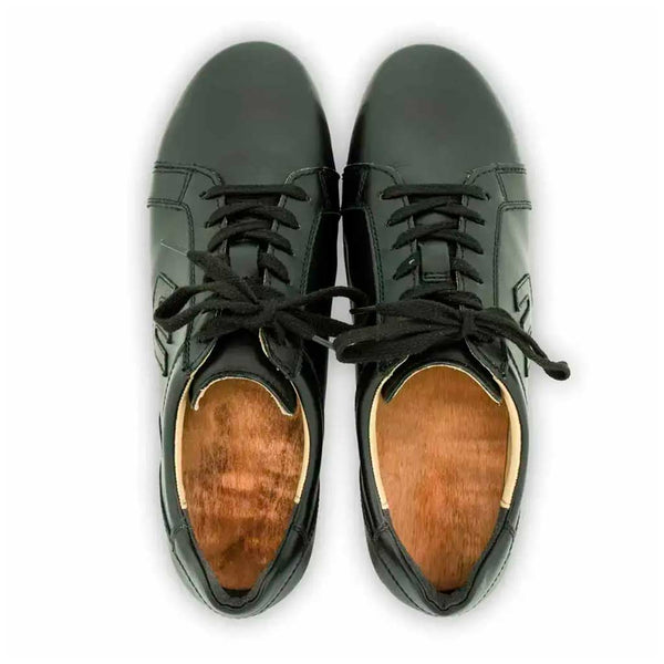 [Schwarz] Luca Herren Clog Sneaker mit biegsamer nachhaltiger holzsohle, der bestseller, farbe: schwarz, holzclogs woody, woody schuhe, woody shoes, handgemachte holzschuhe aus österreich, kärnten