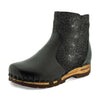 [Nero-Argento] Olga Damen Clog Stiefelette schwarz glitter woody. Damenstiefelette olga, clog stiefelette damen mit biegsamer nachhaltiger holzsohle, farbe: nero-argento (schwarz - schwarz mit silbernem glitter), holzclogs woody, woody schuhe, woody shoes, handgemachte holzschuhe aus österreich, kärnten