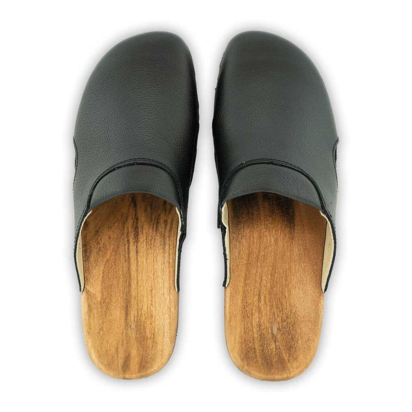 [Schwarz] Lissabon Clog, Clogs Damen und Herren Lissabon Unisex Clogs schwarze Farbe unisex lissabon, arbeits-clogs unisex und biegsamer nachhaltiger holzsohle, farbe: schwarz, holzclogs woody, woody schuhe, woody shoes, handgemachte holzschuhe aus österreich, kärnten