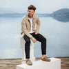 [Bleir] Freddy Herren Clog mit biegsamer nachhaltiger Holzsohle, farbe: bleir (grau), holzclogs woody, woody schuhe, woody shoes, handgemachte holzschuhe aus österreich, kärnten