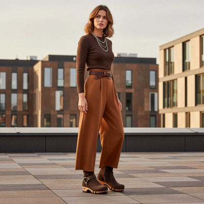[Chocolate] Kim Damen Clog Stiefelette woody, Farbe: chocolate (braun), ganzjahres schuhe, kalbslederfutter
