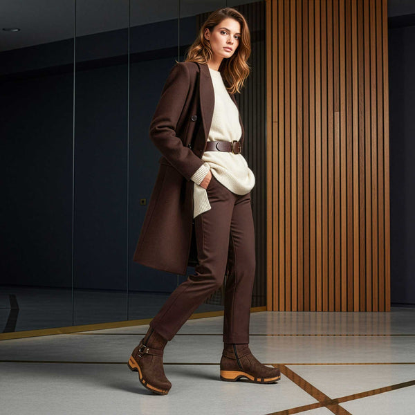 [Chocolate] Kim Damen Clog Stiefelette woody, Farbe: chocolate (braun), ganzjahres schuhe, kalbslederfutter