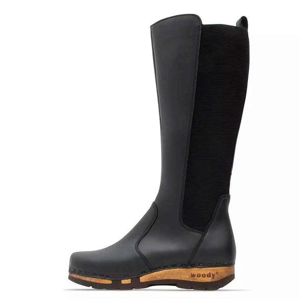 [Nero Glattleder] ZOEY - Zoey Damen Clog Stiefel woody. Damen Stiefelette mit Absatz. Damenclogs, Damen Clogs - Clogs Damen. Holzschuhe für Damen, Holzclogs, Damen Pantoletten mit Holzsohle. Damen Stiefelette kaufen. Farbe: nero (schwarz)