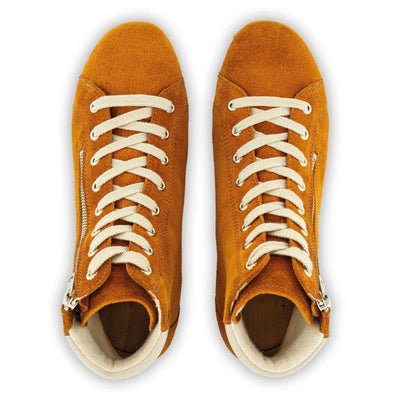 [Papaya-Creme] Roxy Damen Clog Sneaker Papaya woody Schuhe, Damen Sneaker Clogs, Damenclogs roxy, clog sneakers für damen mit hohem schaft und biegsamer nachhaltiger holzsohle, farbe: papaya-creme (orange-naturweiss), holzclogs woody, woody schuhe, woody shoes, handgemachte holzschuhe aus österreich, kärnten