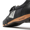 [Schwarz-Silber Glitzer] Abby Damen Clog Sneaker glam line mit biegsamer nachhaltiger holzsohle, farbe: schwarz holzclogs woody, woody schuhe, woody shoes, handgemachte holzschuhe aus österreich, kärnten