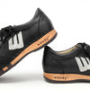 [Schwarz-Silber Glitzer] Abby Damen Clog Sneaker glam line mit biegsamer nachhaltiger holzsohle, farbe: schwarz holzclogs woody, woody schuhe, woody shoes, handgemachte holzschuhe aus österreich, kärnten
