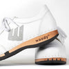 [Weiss-Silber Glitzer] Abby Damen Clog Sneaker glam line mit biegsamer nachhaltiger holzsohle, farbe: weiss mit glitzer patch, holzclogs woody, woody schuhe, woody shoes, handgemachte holzschuhe aus österreich, kärnten