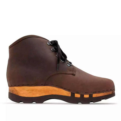 [Caffe] Adam Herren Clog Ankle Boot stiefel gefüttert. winterstiefelette herren clogs, gefütterte holzclogs. woody holzschuhe gefüttert. winter schuhe holzclog, holzschuhe, woody schuhe, holz schuhe, holzclogs fell kaufen, farbe: caffe (dunkelbraun)