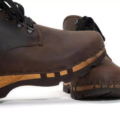 [Caffe] Adam Herren Clog Ankle Boot stiefel gefüttert. winterstiefelette herren clogs, gefütterte holzclogs. woody holzschuhe gefüttert. winter schuhe holzclog, holzschuhe, woody schuhe, holz schuhe, holzclogs fell kaufen, farbe: caffe (dunkelbraun)