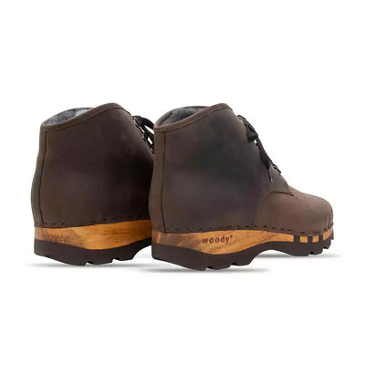 [Caffe] Adam Herren Clog Ankle Boot stiefel gefüttert. winterstiefelette herren clogs, gefütterte holzclogs. woody holzschuhe gefüttert. winter schuhe holzclog, holzschuhe, woody schuhe, holz schuhe, holzclogs fell kaufen, farbe: caffe (dunkelbraun)