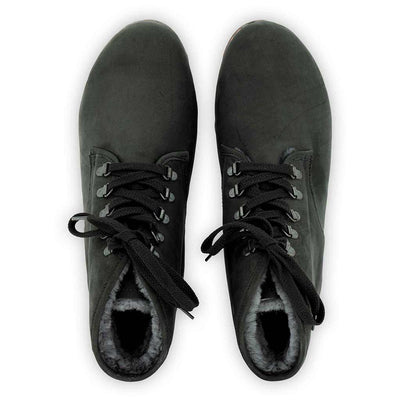 [Nero] Adam Herren Clog Ankle Boot stiefel gefüttert. winterstiefelette herren clogs, gefütterte holzclogs. woody holzschuhe gefüttert. winter schuhe holzclog, holzschuhe, woody schuhe, holz schuhe, holzclogs fell kaufen, farbe: nero (schwarz)