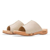[Creme] Anja Damen Clog Pantolette, farbe: creme_clogs pantoletten damen mit biegsamer nachhaltiger weidenholzsohle, holzclogs woody, woody schuhe, woody shoes, handgemachte holzschuhe aus österreich, kärnten