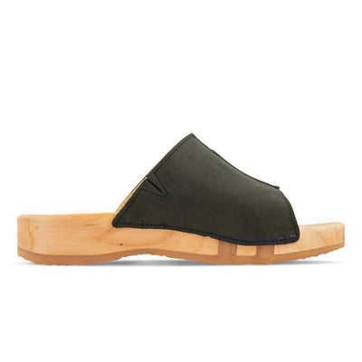 [Nero] Anja Damen Clog Pantolette, farbe: nero (schwarz)_clogs pantoletten damen mit biegsamer nachhaltiger weidenholzsohle, holzclogs woody, woody schuhe, woody shoes, handgemachte holzschuhe aus österreich, kärnten