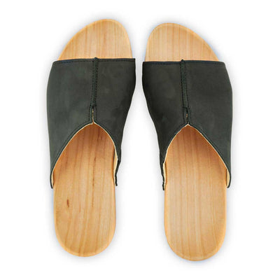 [Nero] Anja Damen Clog Pantolette, farbe: nero (schwarz)_clogs pantoletten damen mit biegsamer nachhaltiger weidenholzsohle, holzclogs woody, woody schuhe, woody shoes, handgemachte holzschuhe aus österreich, kärnten