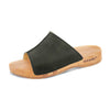 [Nero] Anja Damen Clog Pantolette, farbe: nero (schwarz)_clogs pantoletten damen mit biegsamer nachhaltiger weidenholzsohle, holzclogs woody, woody schuhe, woody shoes, handgemachte holzschuhe aus österreich, kärnten