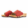 [Rosso] Anna Damen Clog Pantolette, farbe: rosso alias rot, damen clog pantolette mit biegsamer nachhaltiger weidenholzsohle, holzclogs woody, woody schuhe, woody shoes, handgemachte holzschuhe aus österreich, kärnten