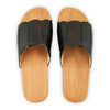 [Schwarz] Anna Damen Clog Pantolette, farbe: schwarz, damen clog pantolette mit biegsamer nachhaltiger weidenholzsohle, holzclogs woody, woody schuhe, woody shoes, handgemachte holzschuhe aus österreich, kärnten