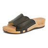 [Schwarz] Anna Damen Clog Pantolette, farbe: schwarz, damen clog pantolette mit biegsamer nachhaltiger weidenholzsohle, holzclogs woody, woody schuhe, woody shoes, handgemachte holzschuhe aus österreich, kärnten