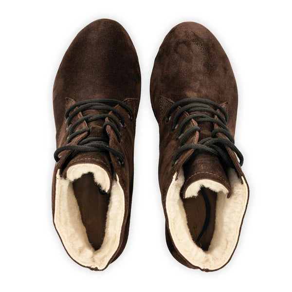 [Chocolate] Anne Clog Ankle Boots / stiefeletten, woody holzschuhe. ankle boots gefüttert, damenstiefel, stiefel, damenclogs mit flexibler, biegsamer holzsohle. holzclogs, clogs damen knöchel stiefel, damen clogs mit fussbett. ankleboots holz schuhe, holzclog, holzschuhe kaufen, farbe: chocolate (braun)