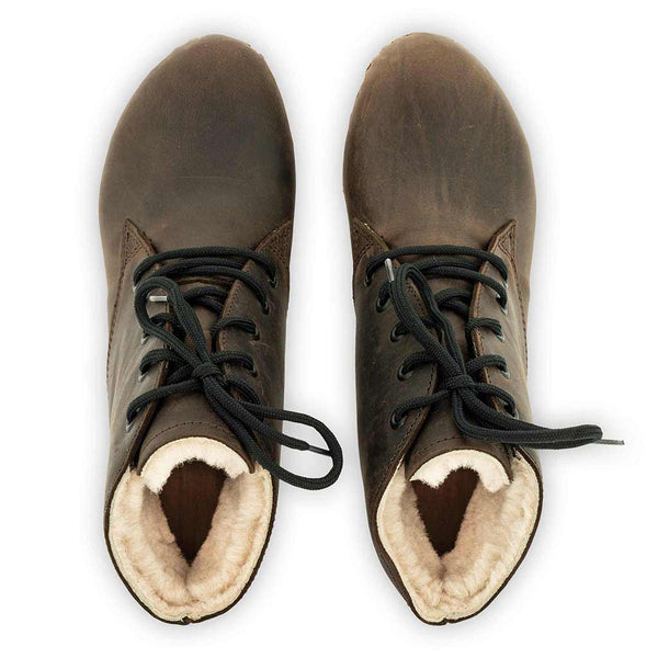 [Caffe] Anne Clog Ankle Boots / stiefeletten, woody holzschuhe. ankle boots gefüttert, damenstiefel, stiefel, damenclogs mit flexibler, biegsamer holzsohle. holzclogs, clogs damen knöchel stiefel, damen clogs mit fussbett. ankleboots holz schuhe, holzclog, holzschuhe kaufen, farbe: caffe