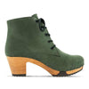[Forest] Anne Clog Ankle Boots / stiefeletten, woody holzschuhe. ankle boots gefüttert, damenstiefel, stiefel, damenclogs mit flexibler, biegsamer holzsohle. holzclogs, clogs damen knöchel stiefel, damen clogs mit fussbett. ankleboots holz schuhe, holzclog, holzschuhe kaufen, farbe: forest (gruen)