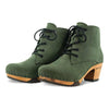 [Forest] Anne Clog Ankle Boots / stiefeletten, woody holzschuhe. ankle boots gefüttert, damenstiefel, stiefel, damenclogs mit flexibler, biegsamer holzsohle. holzclogs, clogs damen knöchel stiefel, damen clogs mit fussbett. ankleboots holz schuhe, holzclog, holzschuhe kaufen, farbe: forest (gruen)