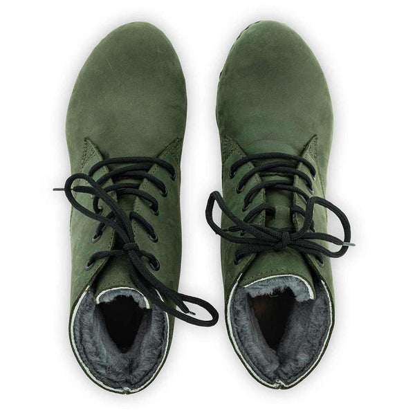 [Forest] Anne Clog Ankle Boots / stiefeletten, woody holzschuhe. ankle boots gefüttert, damenstiefel, stiefel, damenclogs mit flexibler, biegsamer holzsohle. holzclogs, clogs damen knöchel stiefel, damen clogs mit fussbett. ankleboots holz schuhe, holzclog, holzschuhe kaufen, farbe: forest (gruen)