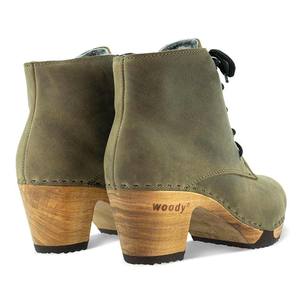 [Olivia] Anne Clog Ankle Boots / stiefeletten, woody holzschuhe. ankle boots gefüttert, damenstiefel, stiefel, damenclogs mit flexibler, biegsamer holzsohle. holzclogs, clogs damen knöchel stiefel, damen clogs mit fussbett. ankleboots holz schuhe, holzclog, holzschuhe kaufen, farbe: olivia