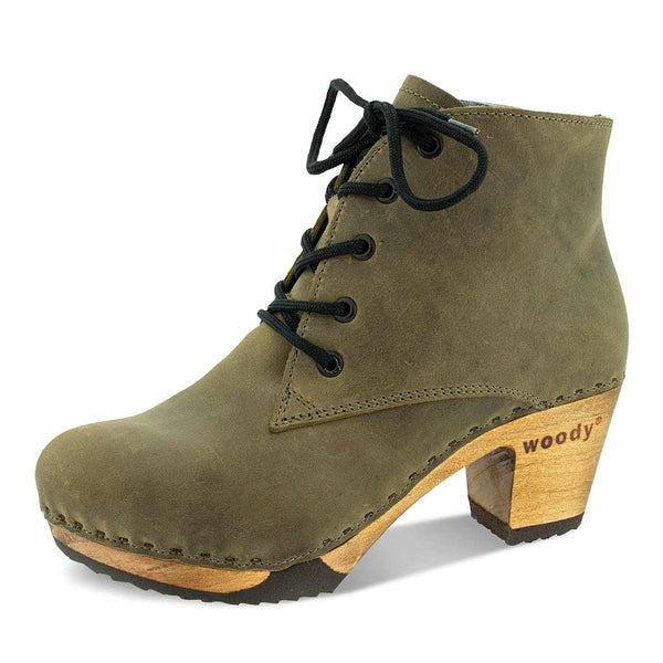 [Olivia] Anne Clog Ankle Boots / stiefeletten, woody holzschuhe. ankle boots gefüttert, damenstiefel, stiefel, damenclogs mit flexibler, biegsamer holzsohle. holzclogs, clogs damen knöchel stiefel, damen clogs mit fussbett. ankleboots holz schuhe, holzclog, holzschuhe kaufen, farbe: olivia