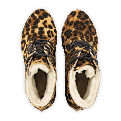 [Ghepardo] Betty Damen Fell Clog Ankle Boots mit biegsamer nachhaltiger holzsohle, farbe: ghepardo (animal print), holzclogs woody, woody schuhe, woody shoes, handgemachte holzschuhe aus österreich, kärnten