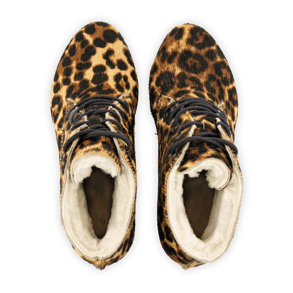 [Ghepardo] Betty Damen Fell Clog Ankle Boots mit biegsamer nachhaltiger holzsohle, farbe: ghepardo (animal print), holzclogs woody, woody schuhe, woody shoes, handgemachte holzschuhe aus österreich, kärnten