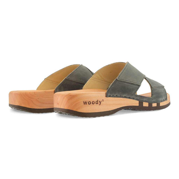 [Bleir] Carlo Herren Clog Pantolette - biegsamer nachhaltiger holzsohle, der bestseller, holzclogs woody, woody schuhe, woody shoes, handgemachte holzschuhe aus österreich, kärnten, farbe: bleir (Blei-Grau)