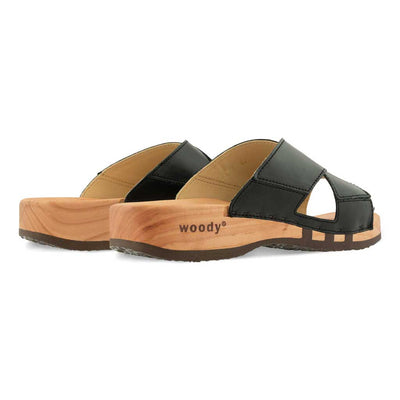 [Schwarz] Carlo Herren Clog Pantolette - biegsamer nachhaltiger holzsohle, der bestseller, holzclogs woody, woody schuhe, woody shoes, handgemachte holzschuhe aus österreich, kärnten, farbe: schwarz 
