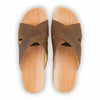 [Tabacco] Carlo Herren Clog Pantolette - biegsamer nachhaltiger holzsohle, der bestseller, holzclogs woody, woody schuhe, woody shoes, handgemachte holzschuhe aus österreich, kärnten, farbe: tabacco (braun)