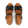 [Schwarz] Carmen Damen Clog Sandalette, farbe: schwarz_clogs sandalen damen mit biegsamer nachhaltiger weidenholzsohle und knöchelriemchen, holzclogs woody, woody schuhe, woody shoes, handgemachte holzschuhe aus österreich, kärnten