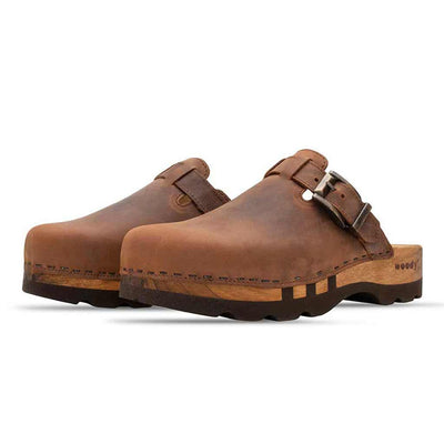 [Tabacco] Lukas Clogs Herren mit biegsamer nachhaltiger holzsohle, der bestseller, farbe: tabacco-braun, holzclogs woody, woody schuhe, woody shoes, handgemachte holzschuhe aus österreich, kärnten