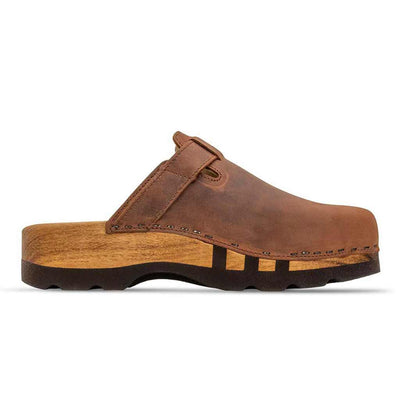 [Tabacco] Lukas Clogs Herren mit biegsamer nachhaltiger holzsohle, der bestseller, farbe: tabacco-braun, holzclogs woody, woody schuhe, woody shoes, handgemachte holzschuhe aus österreich, kärnten