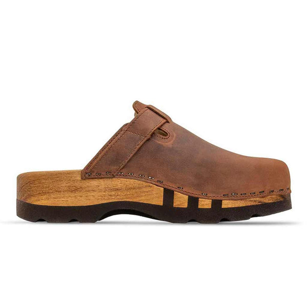 [Tabacco] Lukas Clogs Herren mit biegsamer nachhaltiger holzsohle, der bestseller, farbe: tabacco-braun, holzclogs woody, woody schuhe, woody shoes, handgemachte holzschuhe aus österreich, kärnten