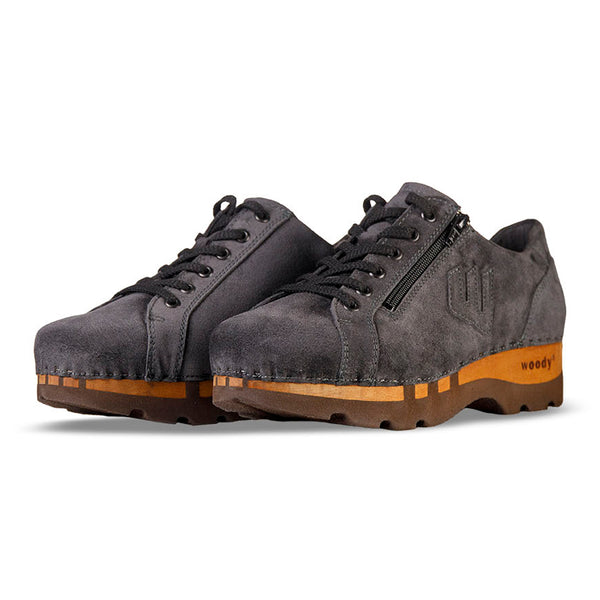 [graphit] jack herren clog sneaker mit biegsamer nachhaltiger holzsohle, farbe: nero-schwar (nappa-glattleder), holzclogs woody, woody schuhe, woody shoes, handgemachte holzschuhe aus österreich, kärnten