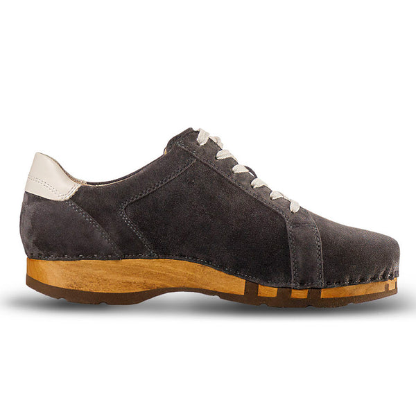 [Graphit-Creme] Wayne Herren Clog Sneaker, Herrenclog Sneaker, sneakers clogs herren mit biegsamer nachhaltiger holzsohle, der bestseller, holzclogs woody, woody schuhe, woody shoes, handgemachte holzschuhe aus österreich, kärnten, farbe: navi-creme
