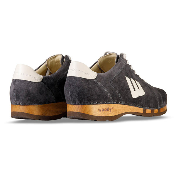 [Graphit-Creme] Wayne Herren Clog Sneaker, Herrenclog Sneaker, sneakers clogs herren mit biegsamer nachhaltiger holzsohle, der bestseller, holzclogs woody, woody schuhe, woody shoes, handgemachte holzschuhe aus österreich, kärnten, farbe: navi-creme