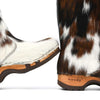 [Fell Natur] Rose Fell Damen Schlupfstiefel mit biegsamer nachhaltiger holzsohle, farbe: fell natur, holzclogs woody, woody schuhe, woody shoes, handgemachte holzschuhe aus österreich, kärnten