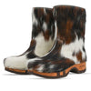 [Fell Natur] Rose Fell Damen Schlupfstiefel mit biegsamer nachhaltiger holzsohle, farbe: fell natur, holzclogs woody, woody schuhe, woody shoes, handgemachte holzschuhe aus österreich, kärnten