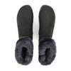 [Nero] Elke Damen Clog Stiefelette mit biegsamer nachhaltiger holzsohle, lammfellfutter und kragen, farbe: nero, holzclogs woody, woody schuhe, woody shoes, handgemachte holzschuhe aus österreich, kärnten