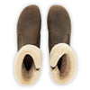 [Caffe] Elke Damen Clog Stiefelette mit biegsamer nachhaltiger holzsohle, lammfellfutter und kragen, farbe: caffe, holzclogs woody, woody schuhe, woody shoes, handgemachte holzschuhe aus österreich, kärnten