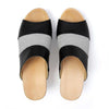 [Schwarz-Silber Glitzer] Ella Damen Clog Pantolette "Glam Line" – elegant, mit biegsamer Sohle – Farbe: Schwarz-Silber Glitzer