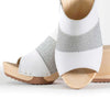 [Weiss-Silber Glitzer] Ella Damen Clog Pantolette "Glam Line" – elegant, mit biegsamer Sohle – Farbe: Weiss-Silber Glitzer