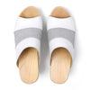[Weiss-Silber Glitzer] Ella Damen Clog Pantolette "Glam Line" – elegant, mit biegsamer Sohle – Farbe: Weiss-Silber Glitzer