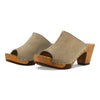 [Sand] elly, farbe: sand, Elly Damen Clog Pantolette mit absatz mit biegsamer nachhaltiger weidenholzsohle, holzclogs woody, woody schuhe, woody shoes, handgemachte holzschuhe aus österreich, kärnten
