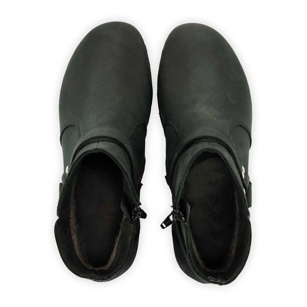 [Nero] elya damen clog stiefelette mit biegsamer nachhaltiger holzsohle, farbe: nero (schwarz), holzclogs woody, woody schuhe, woody shoes, handgemachte holzschuhe aus österreich, kärnten